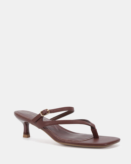 Image of Sandals. Product name - Patriot Plum Smooth Leather Mules in Plum Smooth Leather colour by brand - Novo
