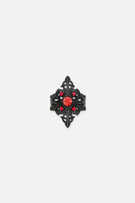Image of Rings. Productname: Gothic Open Back Ring in Black colour by brand - Dangerfield