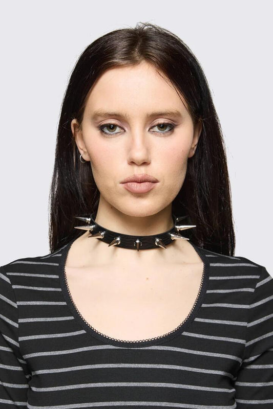 Image of Jewelry. Productname: Spike Narrow Choker in Black colour by brand - Black Friday