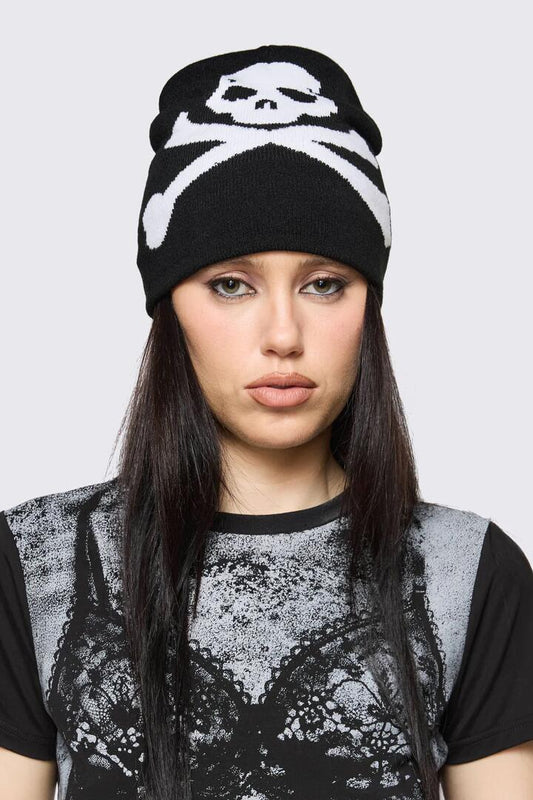 Image of Hats. Productname: Skull Beanie in Black/White colour by brand - Black Friday