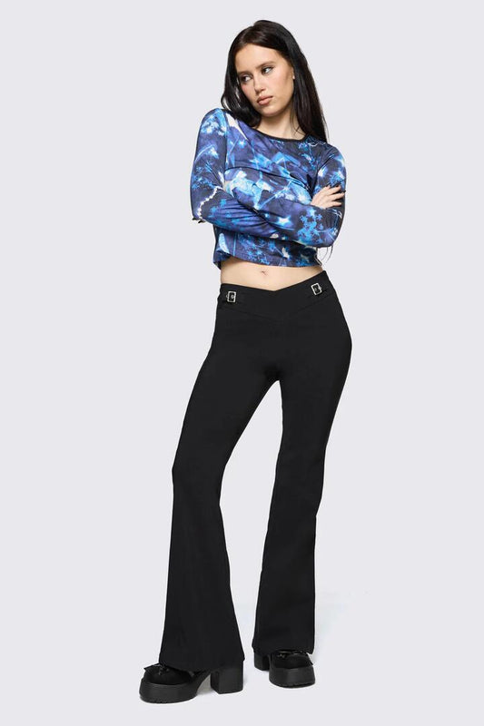 Image of a model wearing Pants. Productname: Diffused Goth Pant in Black colour by brand - Black Friday