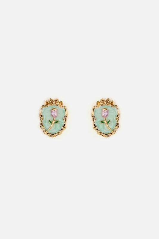 Image of Earrings. Productname: Framed Tulip Earrings in Gold colour by brand - Princess Highway