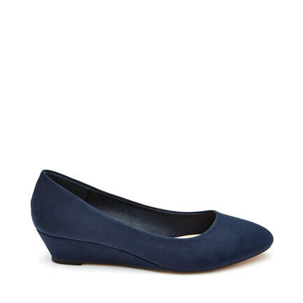 Image of Boots. Product name - Berlinda Navy Wedge Heels in Blue colour by brand - Novo