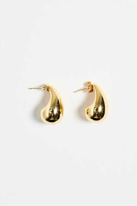 Image of Jewelry. Product name - Tear Drop 14k Gold Plate Stud Earring in Gold colour by brand - Stories be Told