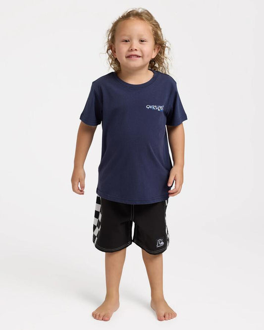 Image of T-Shirts. Product name - Quiksilver Boys 2-7 Bomb Set T-Shirt Mood Indigo in Mood Indigo colour by brand - Quiksilver