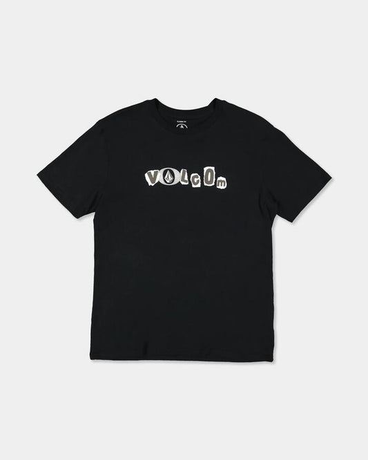 Image of T-Shirts. Product name - Volcom Boys 8-16 Angst T-Shirt Black in Black colour by brand - Volcom