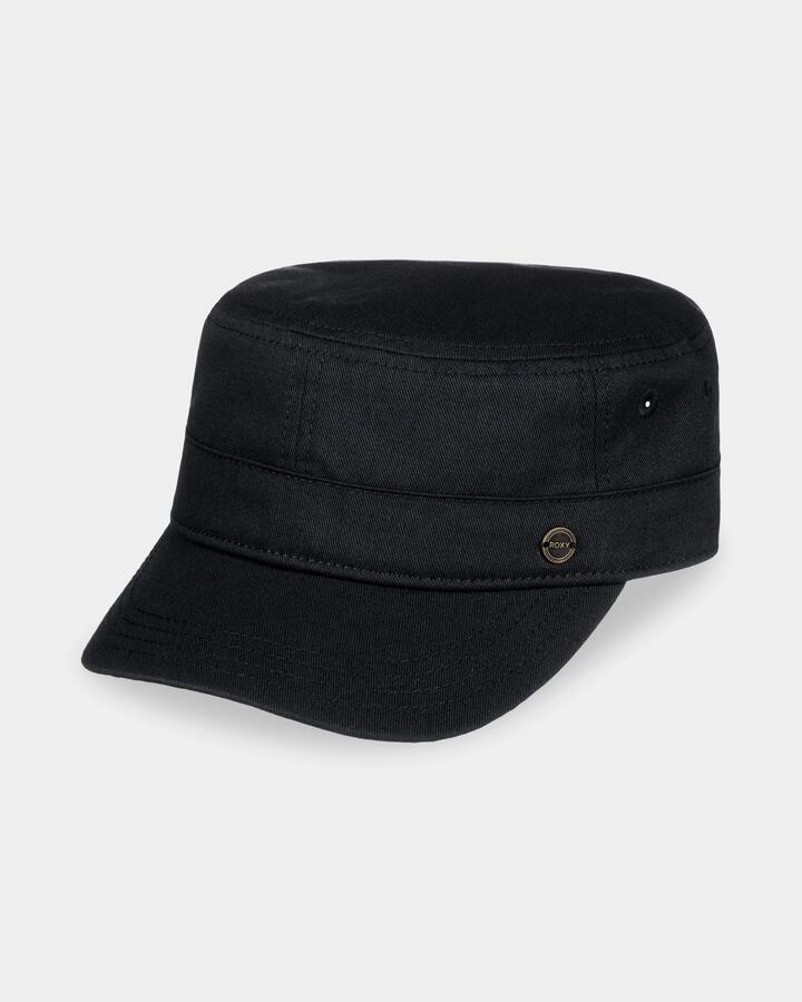 Image of Hats. Product name - Roxy Womens Castro Millitary Cap Anthracite in Anthracite colour by brand - Roxy