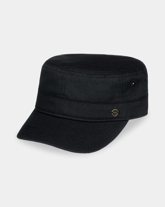 Image of Hats. Product name - Roxy Womens Castro Millitary Cap Anthracite in Anthracite colour by brand - Roxy
