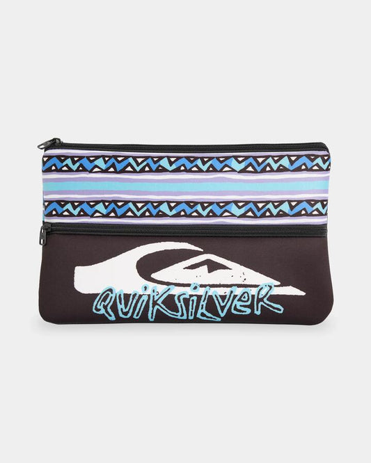 Image of Accessories. Product name - Quiksilver Waxheads Blocked Jumbo Pencil Case Black in Black colour by brand - Quiksilver