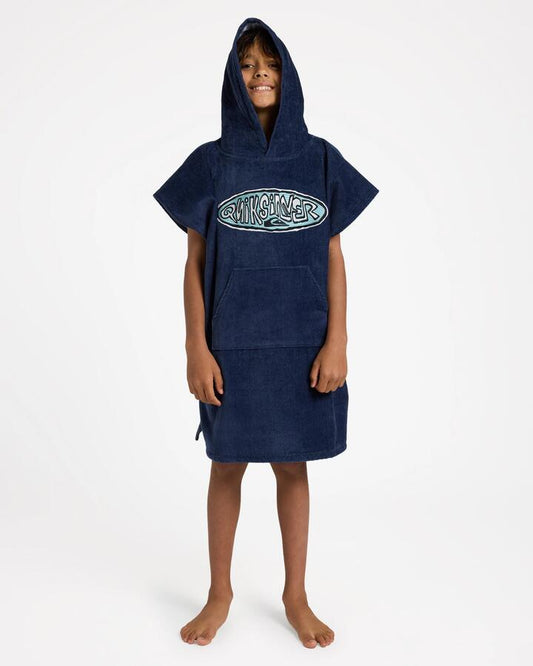 Image of Towels. Product name - Quiksilver Boys 8-16 Waxheads Hooded Towel Mood Indigo in Mood Indigo colour by brand - Quiksilver