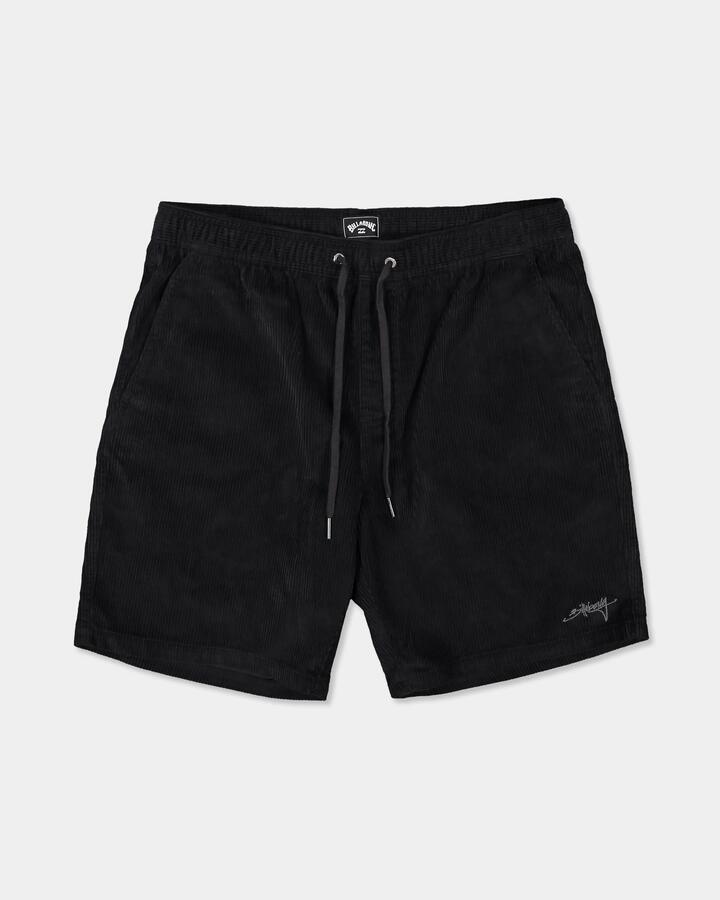 Image of a model wearing Shorts. Product name - Billabong Boys 8-16 Larry Corduroy Shorts Char in Char colour by brand - Billabong