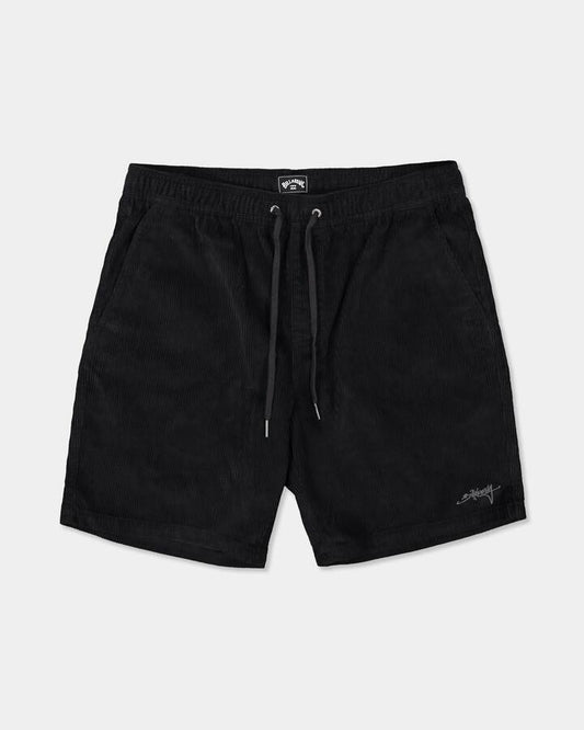 Image of a model wearing Shorts. Product name - Billabong Boys 8-16 Boys Larry Cord Walkshorts Char in Char colour by brand - Billabong