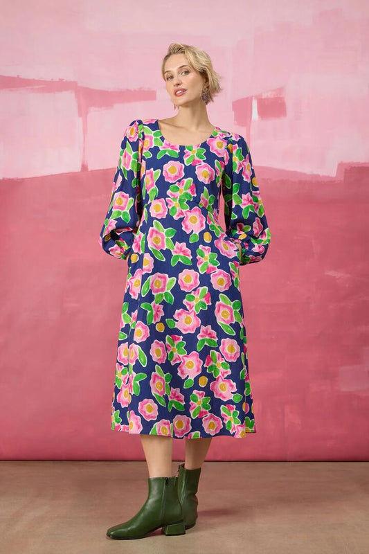 Image of Dresses. Product name - Emporium Midi Dress in Print colour by brand - Gorman