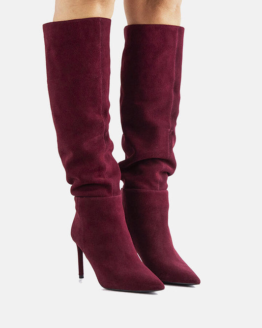 Image of Boots. Product name - Li-allister Bordo Suede in Bordo Suede colour by brand - Novo