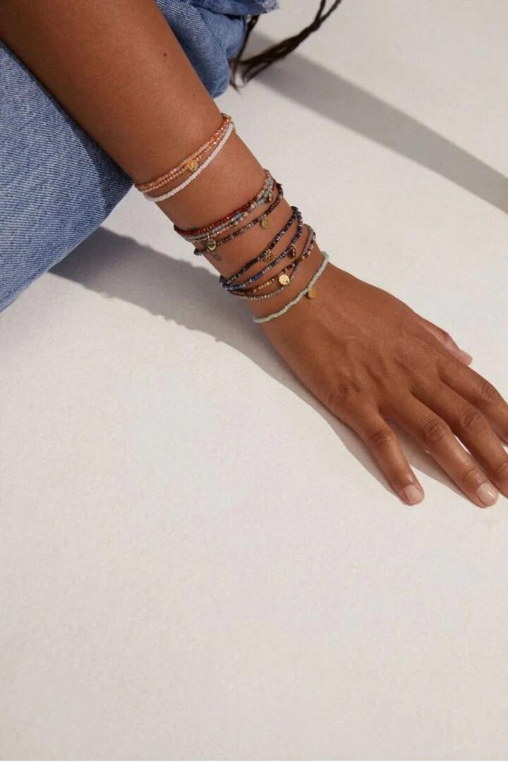 Image of Jewelry. Product name - Indie Brown Mix Gold Plated Bracelet in Brown colour by brand - Pilgrim