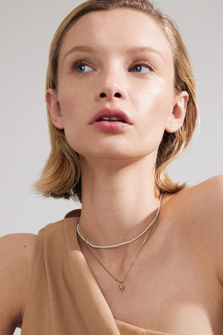 Image of Jewelry. Product name - Arlet Heart Pendant Double Gold Plated Necklace in Gold colour by brand - Pilgrim