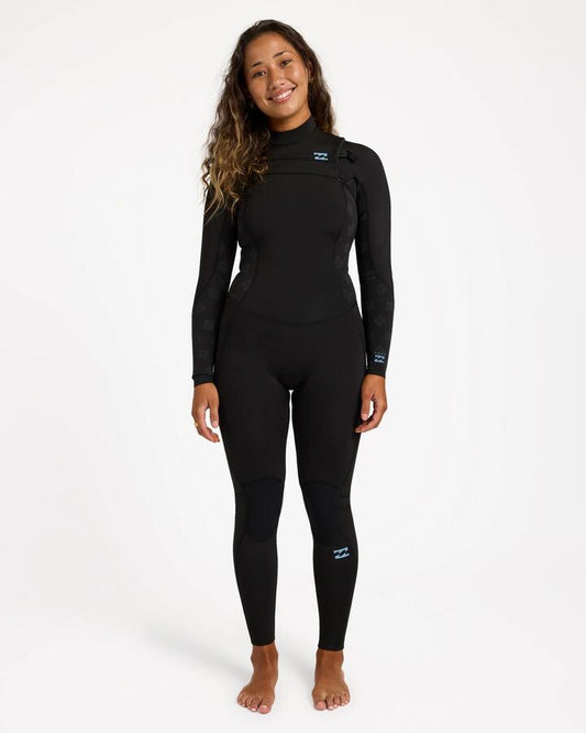 Image of Wetsuits. Product name - Billabong Womens 3/2 Absolute Core Chest Zip Wetsuit Black in Black colour by brand - Billabong