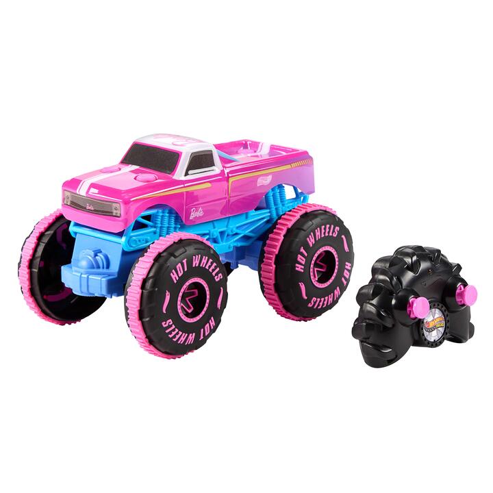 Image of Toy Cars. Product name - Hot Wheels Monster Trucks 1:24 Scale Barbie RC Vehicle in colour by brand - Hot Wheels