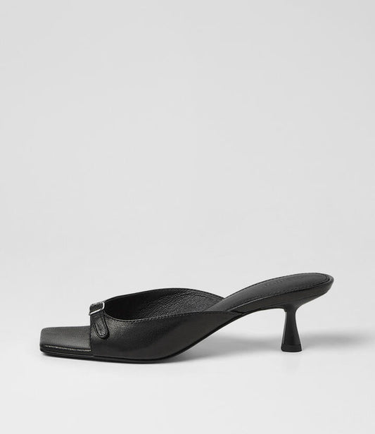 Image of Sandals. Product name - Tendeer Black Vintage Leather Sandals in Black Vintage colour by brand - MOLLINI