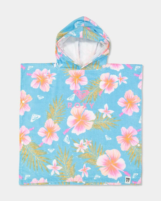 Image of Towels. Product name - Roxy Girls 2-7 Stay Magical Hooded Towel Splish Splash Hawayiha in Splish Splash Hawayiha colour by brand - Roxy