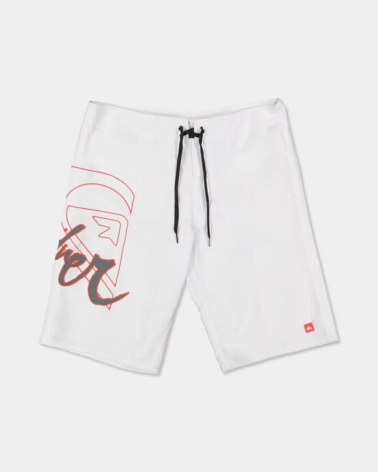 Image of Swimwear. Product name - Quiksilver Mens Scrawl 22" Boardshorts White in White colour by brand - Quiksilver