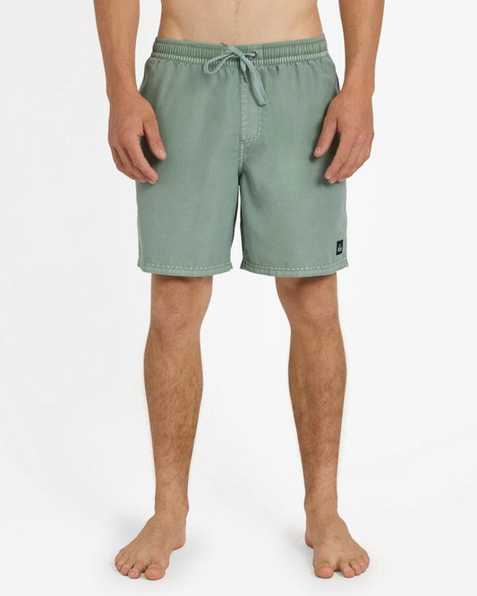 Image of a model wearing Shorts. Product name - Quiksilver Mens Everyday Surfwash 17" Volley Shorts Iceberg Green in Iceberg Green colour by brand - Quiksilver