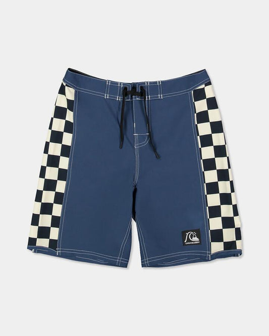 Image of Swimwear. Product name - Quiksilver Boys 8-16 Original Arch 17" Boardshorts Dark Denim in Dark Denim colour by brand - Quiksilver