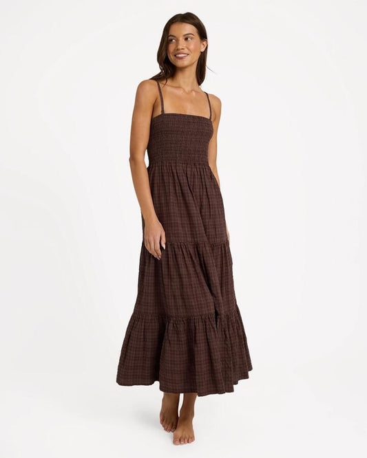 Image of Dresses. Product name - Roxy Womens Baby Mine Maxi Dress Java in Java colour by brand - Roxy