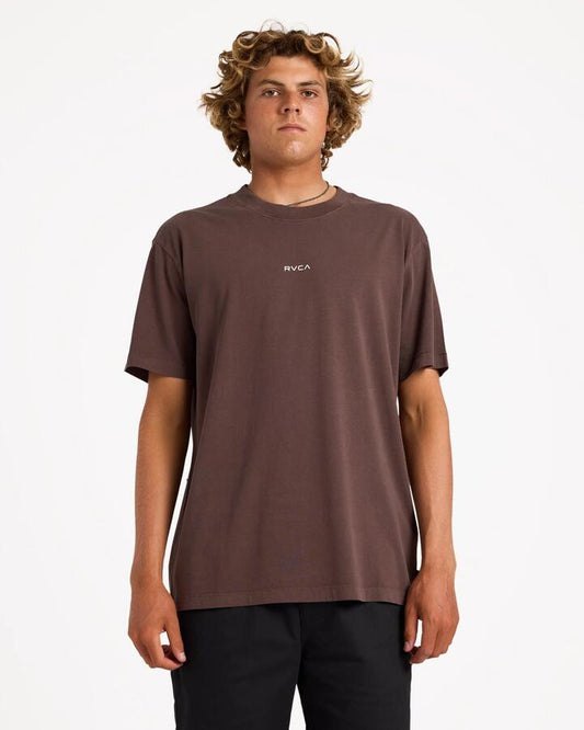 Image of T-Shirts. Product name - Rvca Mens Rvca Unflipped T-Shirt Mocha in Mocha colour by brand - Rvca