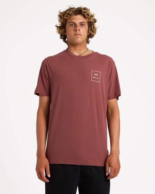 Image of T-Shirts. Product name - Rvca Mens Va All The Ways T-Shirt Red Earth in Red Earth colour by brand - Rvca