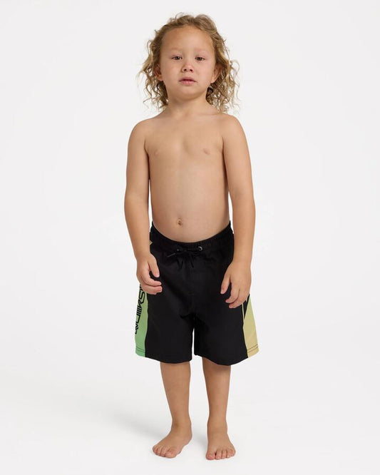 Image of a model wearing Shorts. Product name - Quiksilver Boys 2-7 Everyday Holmes 13" Volley Shorts Spring Bouquet Holmes in Spring Bouquet Holmes colour by brand - Quiksilver