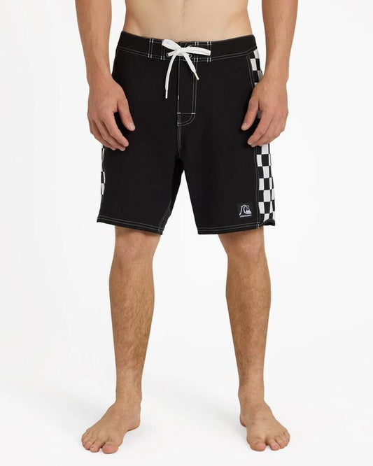 Image of Swimwear. Product name - Quiksilver Mens Original Arch 18" Boardshorts Black in Black colour by brand - Quiksilver