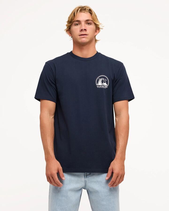 Image of T-Shirts. Product name - Quiksilver Mens Clean Circle T-Shirt Dark Navy in Dark Navy colour by brand - Quiksilver