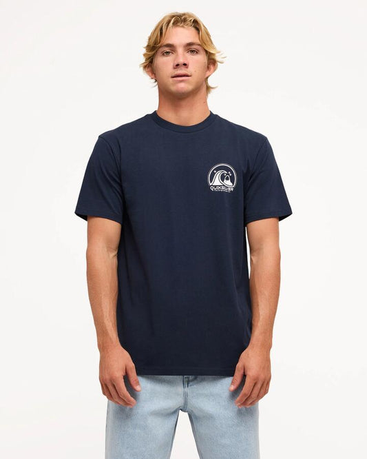 Image of T-Shirts. Product name - Quiksilver Mens Clean Circle T-Shirt Dark Navy in Dark Navy colour by brand - Quiksilver