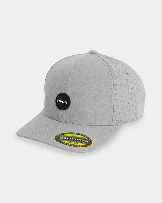 Image of Hats. Product name - Rvca Mens Seasons Flexfit Cap Grey in Grey colour by brand - Rvca