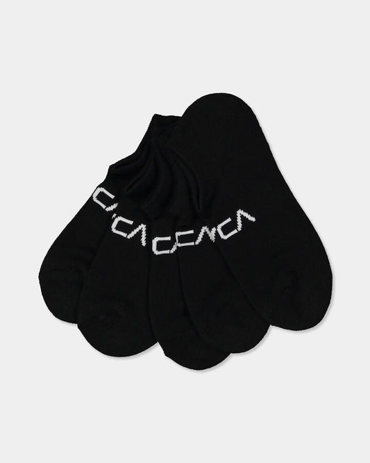 Image of Socks. Product name - Rvca Mens Transfer Iii Ankle Socks Black in Black colour by brand - Rvca