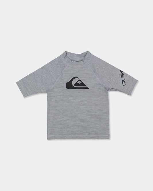 Image of Coats & Jackets. Product name - Quiksilver Boys 2-7 All Time Rash Vest Quarry Heather in Quarry Heather colour by brand - Quiksilver