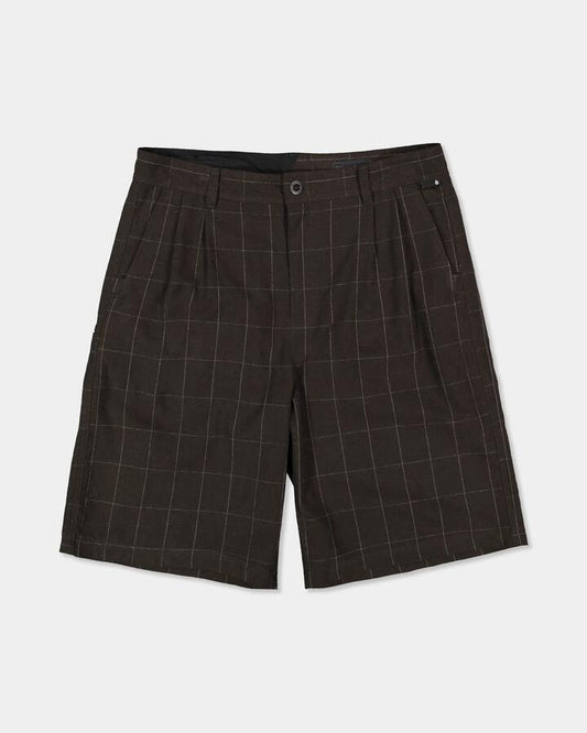 Image of a model wearing Shorts. Product name - Volcom Mens Holter Pleated Shorts Brown Stone in Brown Stone colour by brand - Volcom