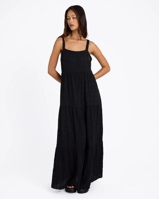 Image of Dresses. Product name - Volcom Womens Boa Maxi Dress Black in Black colour by brand - Volcom