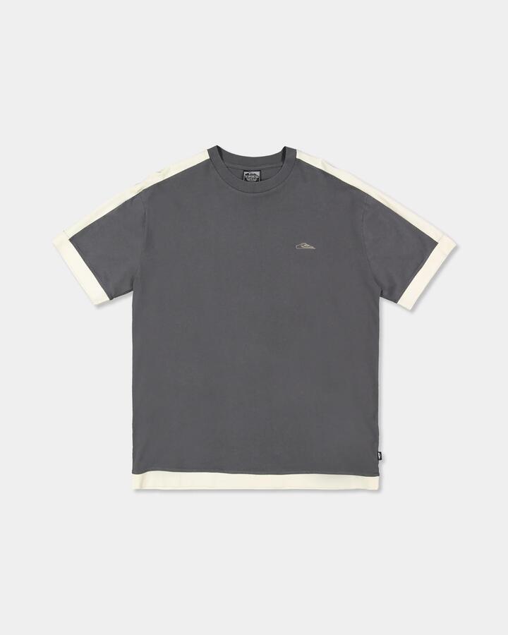Image of T-Shirts. Product name - Quiksilver Mens Av-2 T-Shirt Acid Wash/Bone White in Acid Wash/Bone White colour by brand - Quiksilver