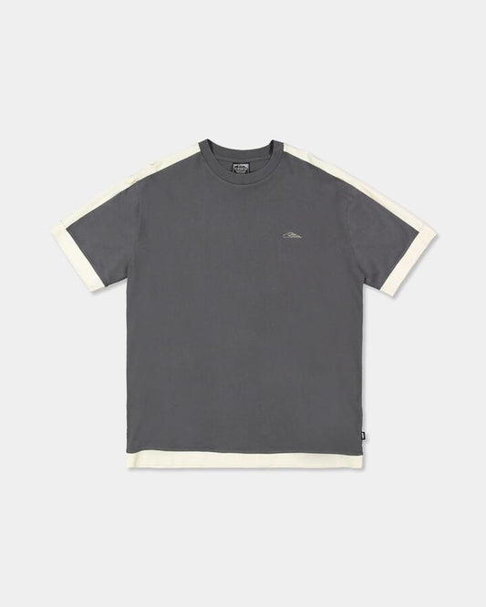 Image of T-Shirts. Product name - Quiksilver Mens Av-2 T-Shirt Acid Wash/Bone White in Acid Wash/Bone White colour by brand - Quiksilver
