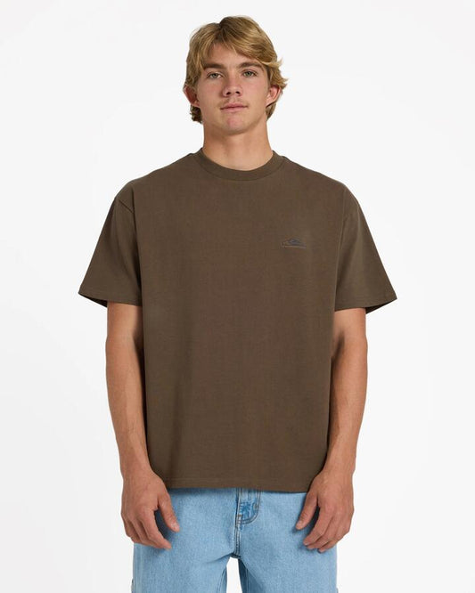 Image of T-Shirts. Product name - Quiksilver Mens Surf Essential T-Shirt Canteen in Canteen colour by brand - Quiksilver