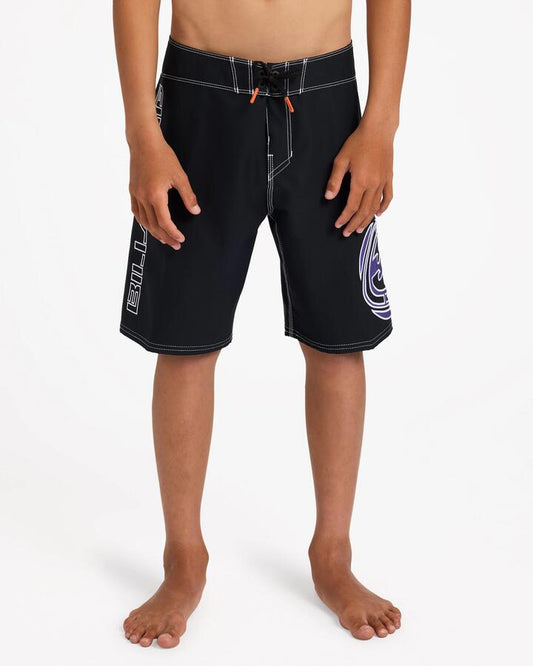 Image of Swimwear. Product name - Billabong Boys 8-16 Boys Spec Pulse 17" Boardshorts Black in Black colour by brand - Billabong