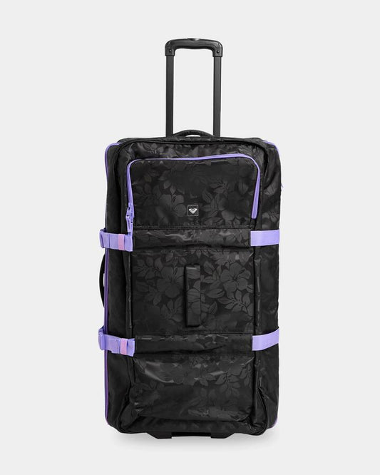 Image of Bags. Product name - Roxy Long Haul Travel Bag Rolling Suitcase Quiet Shade Axs Mo Jacquard in Quiet Shade Axs Mo Jacquard colour by brand - Roxy