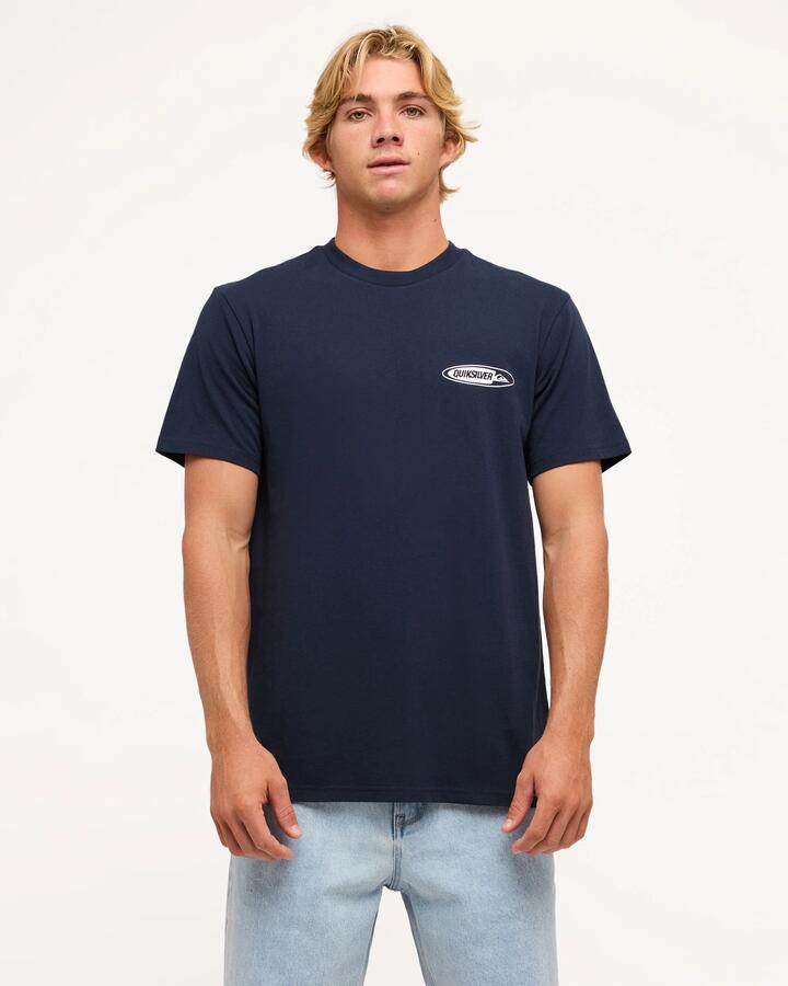 Image of T-Shirts. Product name - Quiksilver Mens Double Disk T-Shirt Dark Navy in Dark Navy colour by brand - Quiksilver