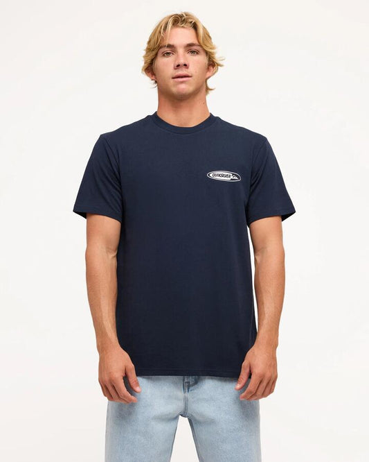 Image of T-Shirts. Product name - Quiksilver Mens Double Disk T-Shirt Dark Navy in Dark Navy colour by brand - Quiksilver