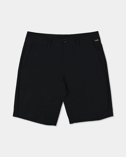Image of a model wearing Shorts. Product name - Volcom Mens Frickin Cross Shred 20" Walkshorts Black in Black colour by brand - Volcom