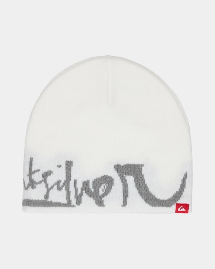 Image of Hats. Product name - Quiksilver Mens Yg Beanie Snow White in Snow White colour by brand - Quiksilver
