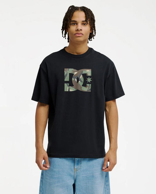 Image of T-Shirts. Product name - DC Shoes Mens Dc Starfilled T-Shirt Black in Black colour by brand - DC Shoes