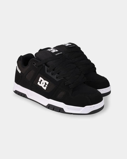 Image of Sneakers. Product name - DC Shoes Mens Stag Sneakers Black/Black/White in Black/Black/White colour by brand - DC Shoes